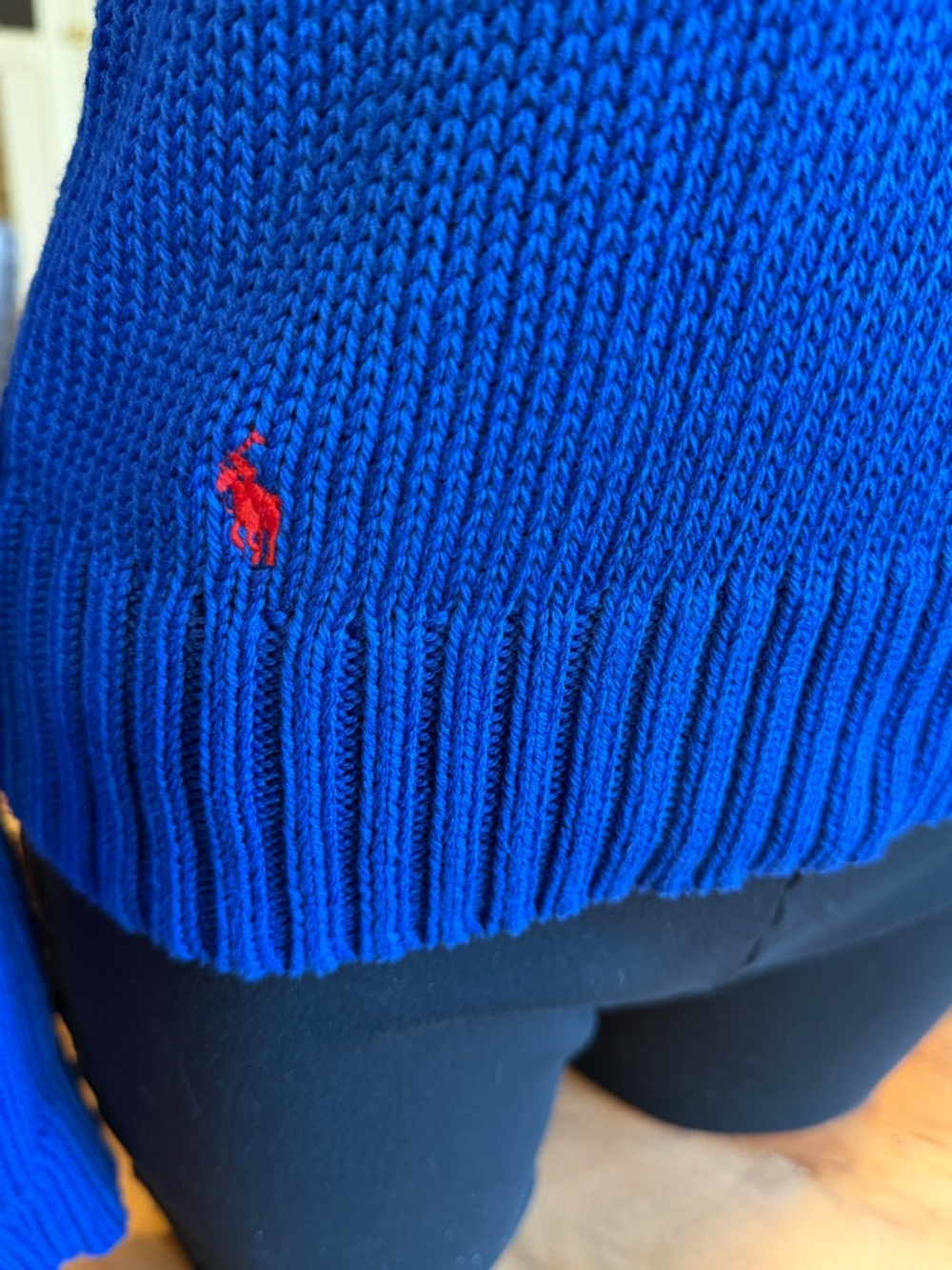 Polo Ralph Lauren Preppy Blue Cotton Crewneck Sweater M (GUC) - Picture 8 of 15